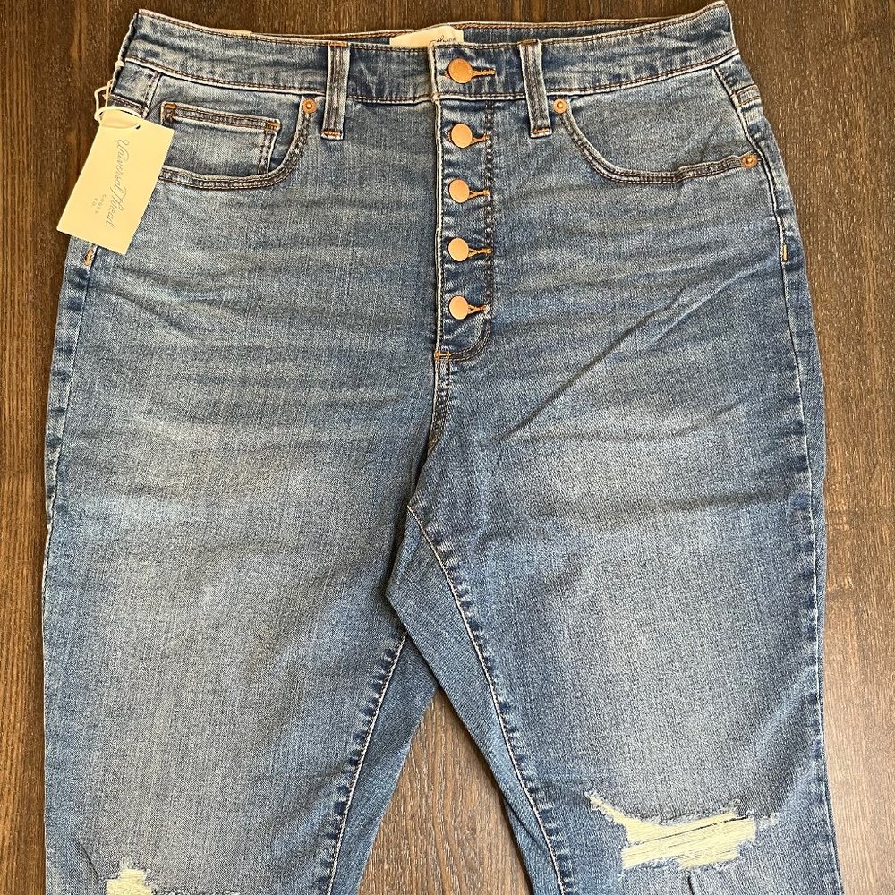 Women's Highest Rise Distressed Skinny Jeans NWT - Universal Thread - Blue